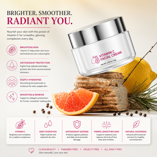 Vitamin C Brightening Face Cream – Hydrating Moisturizer for Radiant, Even-Toned & Healthy-Looking Skin
