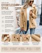 Women’s Fluffy Lapel Button Coat – Cozy Winter Cardigan Jacket for Warm, Stylish Cold Weather Outfits