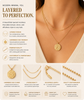 14K Gold Plated Layered Choker Necklace Set – Multi-Layer Gold Chain Necklace with Bar & Coin Pendant Jewelry for Women