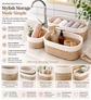 Woven Cotton Rope Storage Basket for Home & Office
