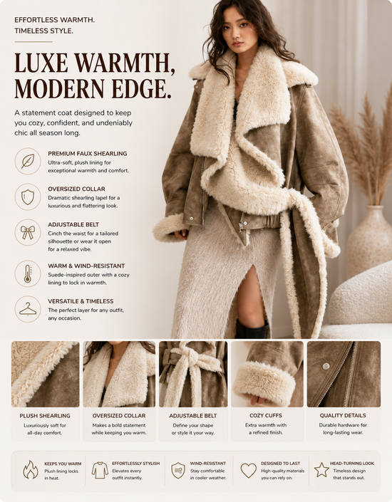 Women’s Sand Leather Jacket with Detachable Fur Collar – Stylish Winter Moto Jacket for Chic Cold Weather Outfits