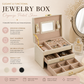 3-Layer Lockable Jewelry Box – Leather Jewelry Organizer with Mirror