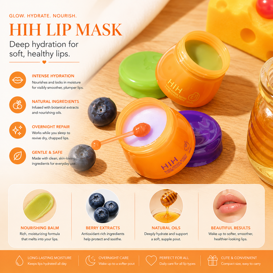 4-Pack Hydrating Lip Mask Set – Nourishing Treatment for Soft, Smooth Lips