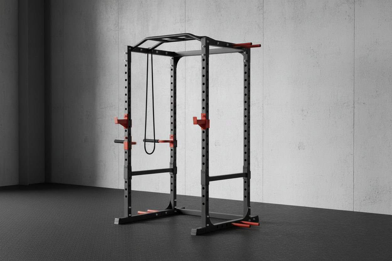 Adjustable Power Tower & Squat Rack – No Barbell